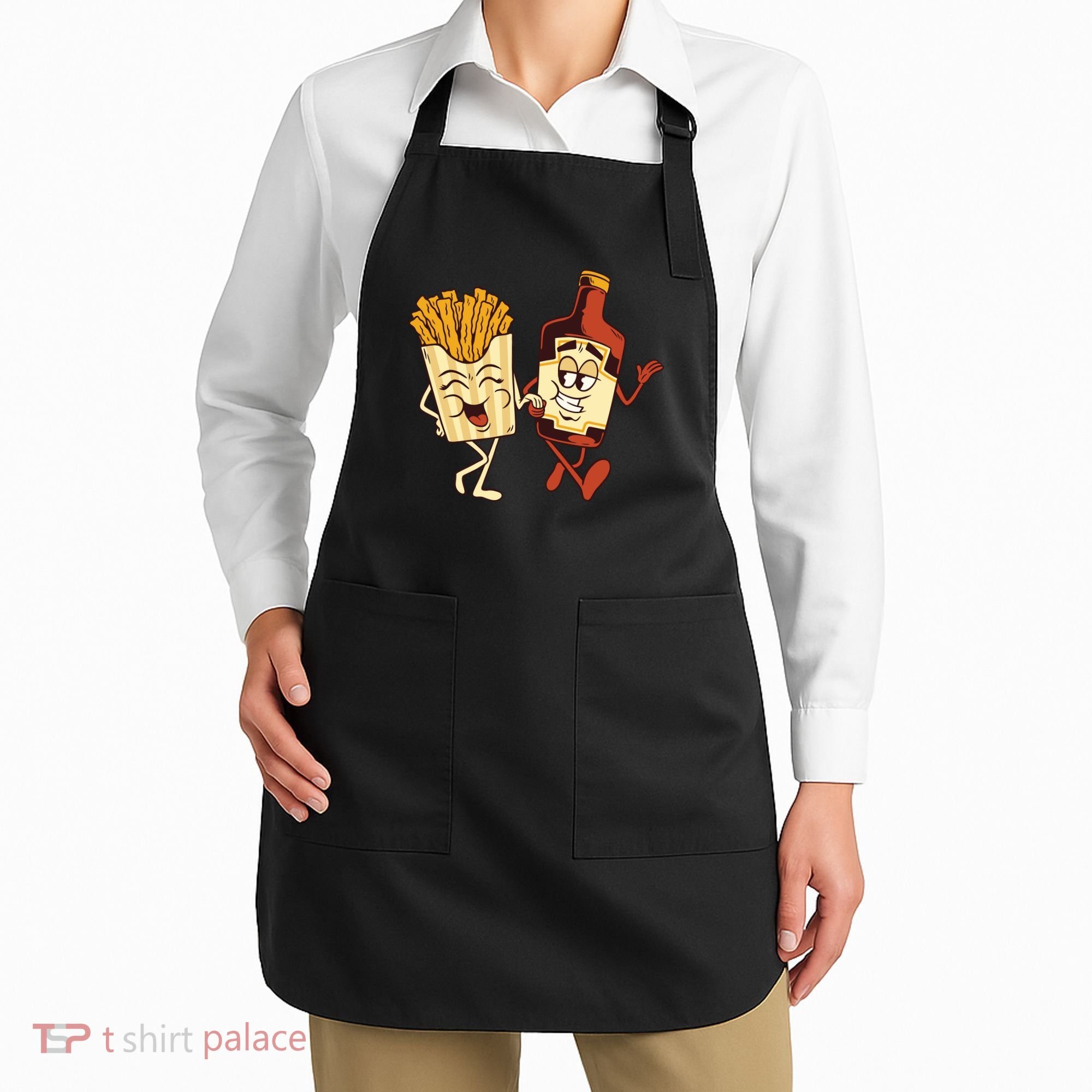 Fries And Ketchup Couple Apron