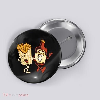 Fries And Ketchup Couple Button