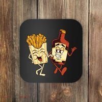 Fries And Ketchup Couple Coaster thumb 0