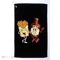 Fries And Ketchup Couple Golf Towel thumb 0