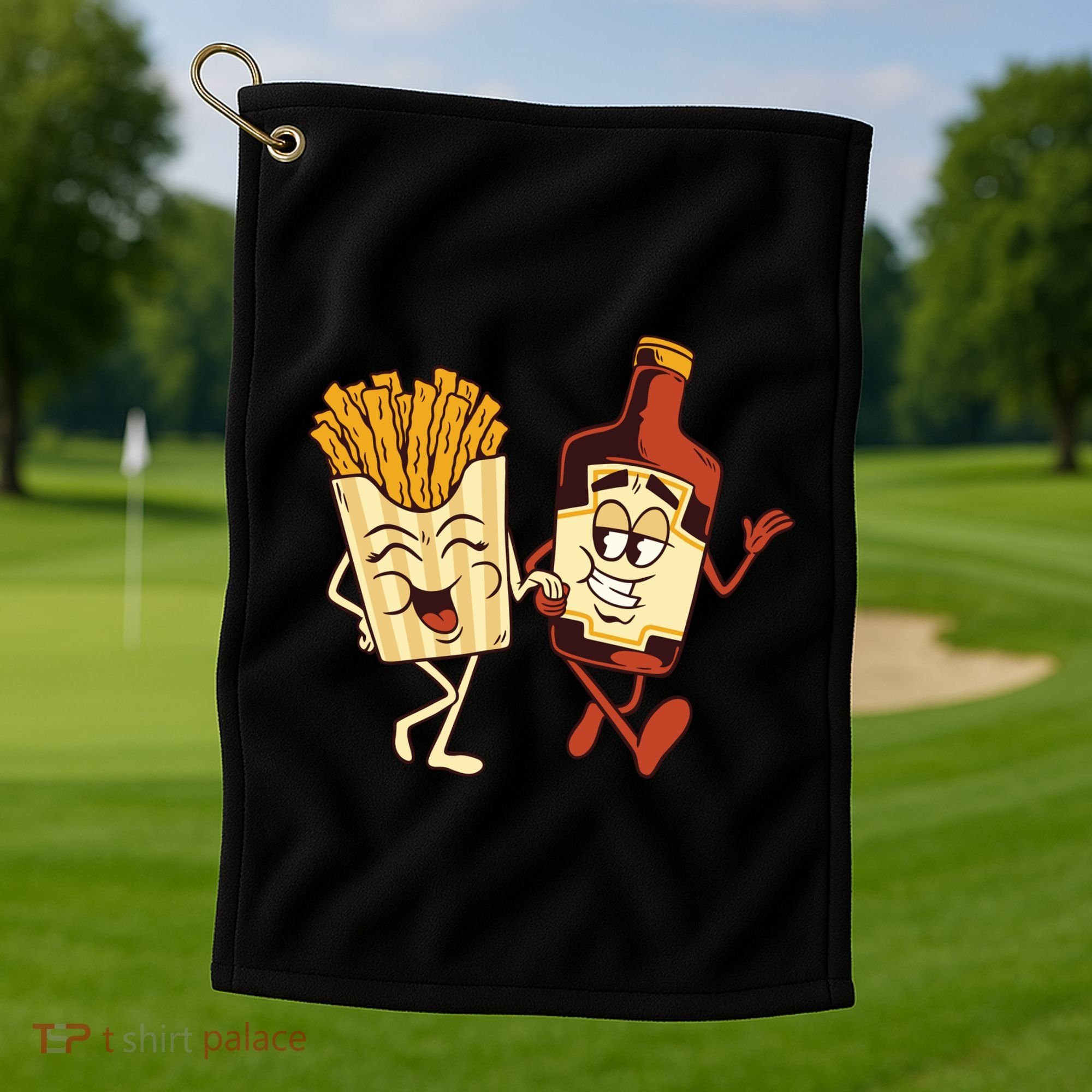 Fries And Ketchup Couple Golf Towel