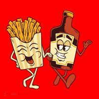 Fries And Ketchup Couple Santa Hat thumb 1