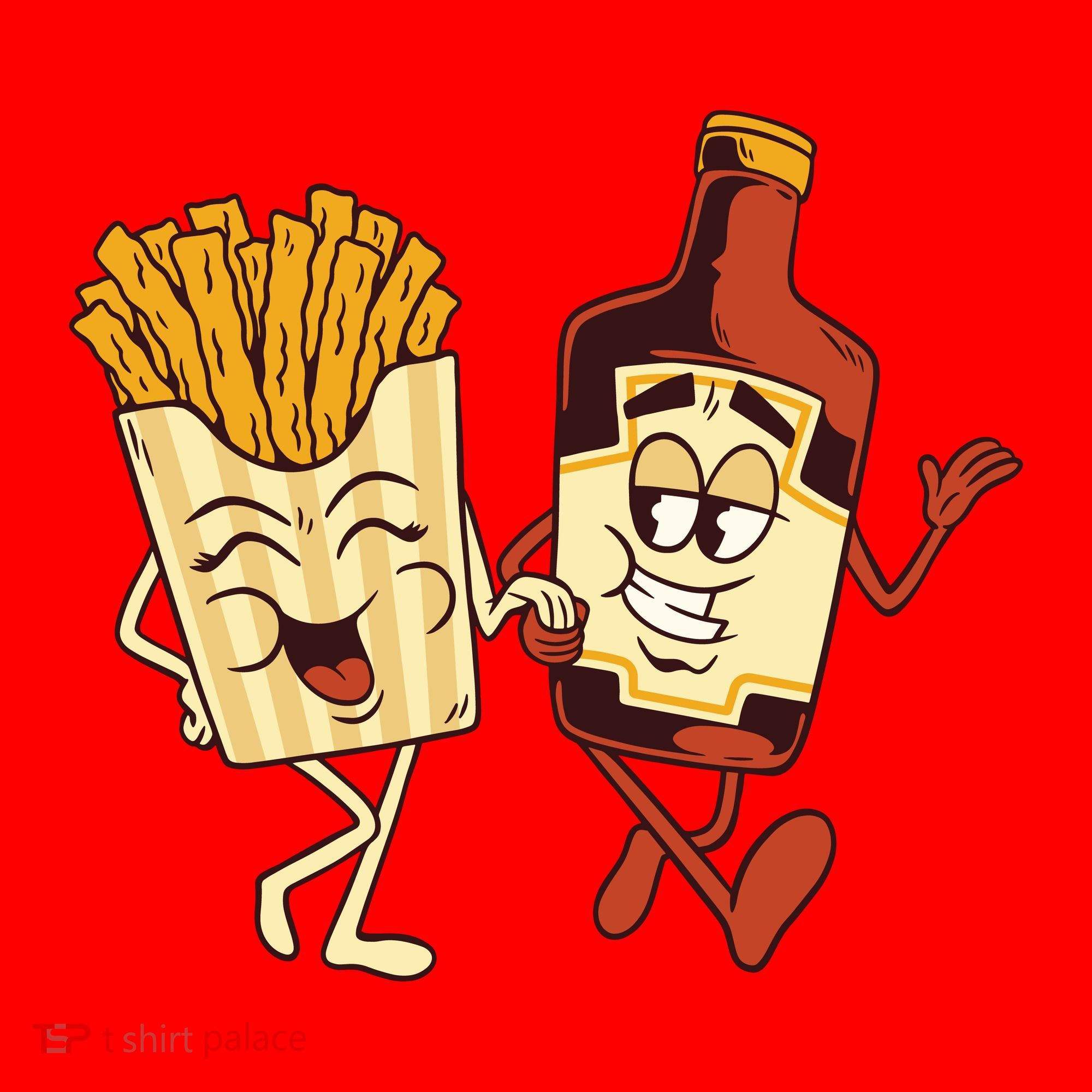 Fries And Ketchup Couple Santa Hat