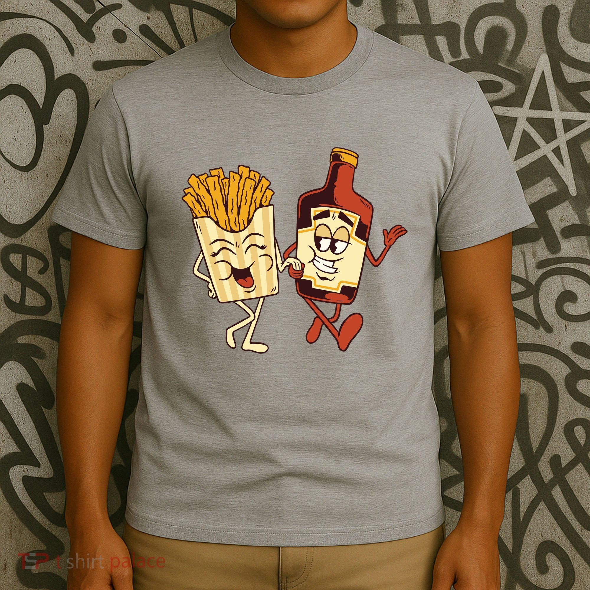 Fries And Ketchup Couple T-Shirt