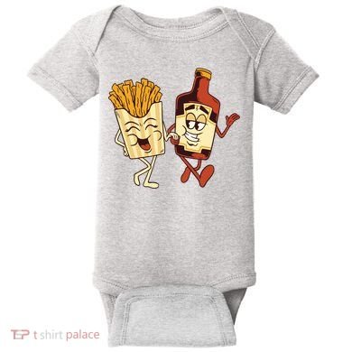 Fries And Ketchup Couple Baby Bodysuit