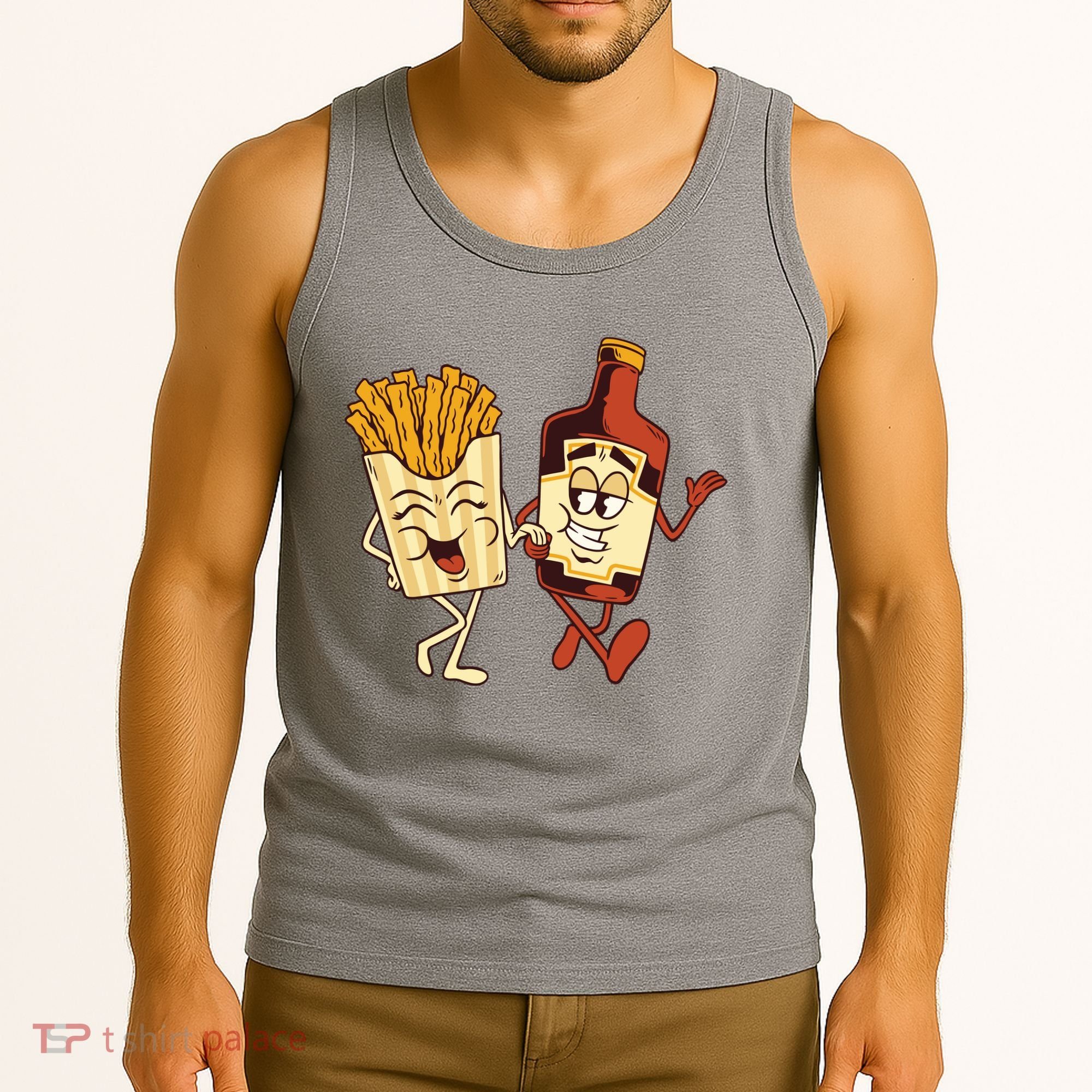 Fries And Ketchup Couple Tank Top