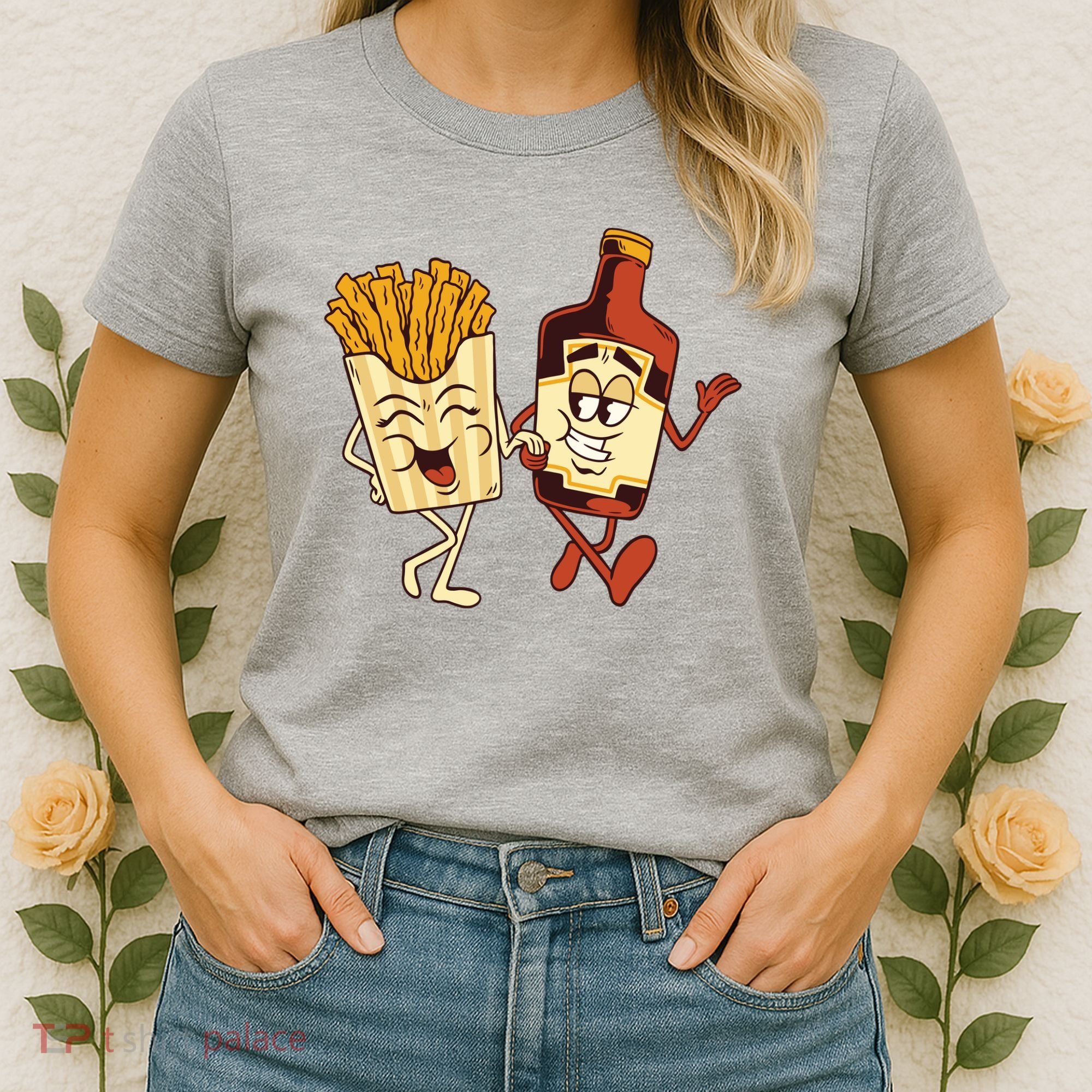 Fries And Ketchup Couple Women's T-Shirt