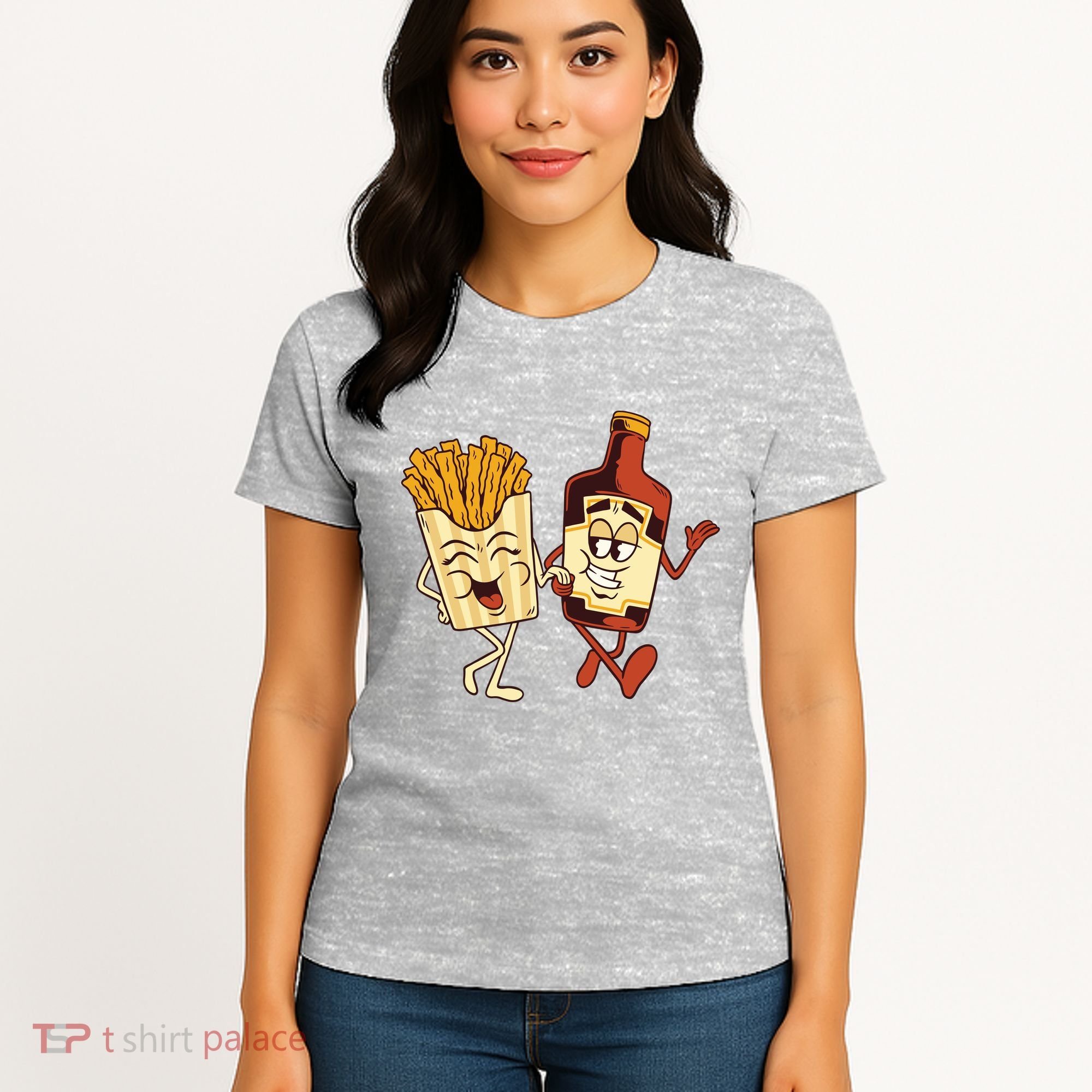 Fries And Ketchup Couple Women's T-Shirt