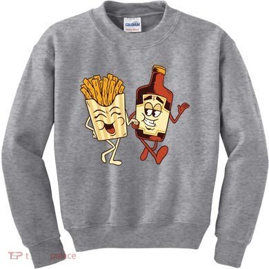 Fries And Ketchup Couple Kids Sweatshirt