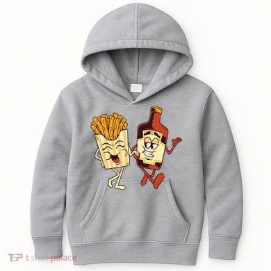Fries And Ketchup Couple Kids Hoodie