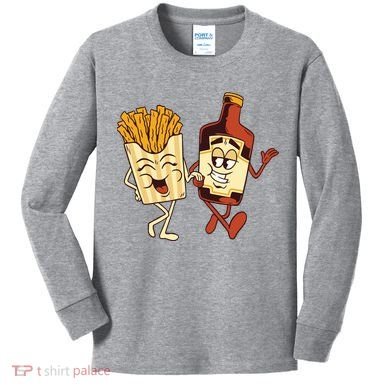 Fries And Ketchup Couple Kids Long Sleeve Shirt