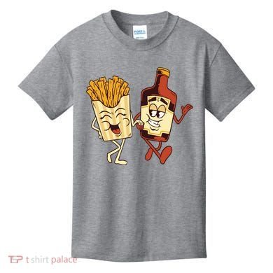 Fries And Ketchup Couple Kids T-Shirt
