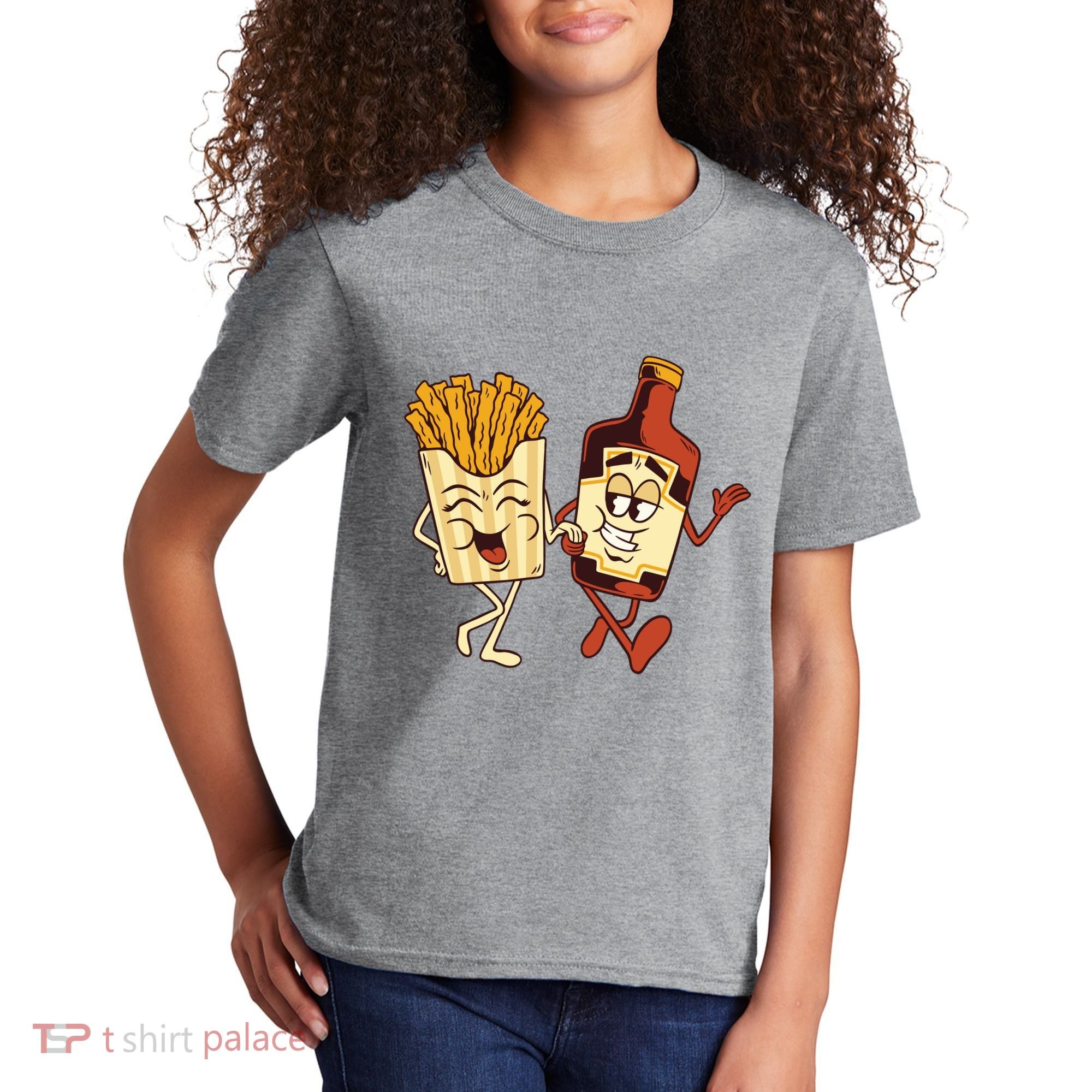 Fries And Ketchup Couple Kids T-Shirt