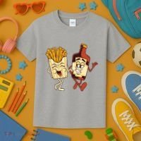 Fries And Ketchup Couple Kids T-Shirt thumb 3