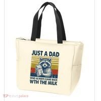 Funny Raccoon Just A Dad Who Always Came Back With The Milk Tote Bag thumb 3