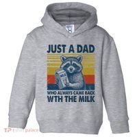 Funny Raccoon Just A Dad Who Always Came Back With The Milk Toddler Hoodie thumb 0