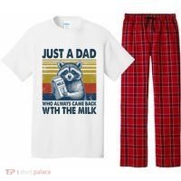 Funny Raccoon Just A Dad Who Always Came Back With The Milk Pajama Set thumb 0