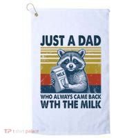 Funny Raccoon Just A Dad Who Always Came Back With The Milk Golf Towel thumb 0