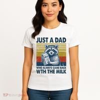 Funny Raccoon Just A Dad Who Always Came Back With The Milk Women's T-Shirt thumb 4