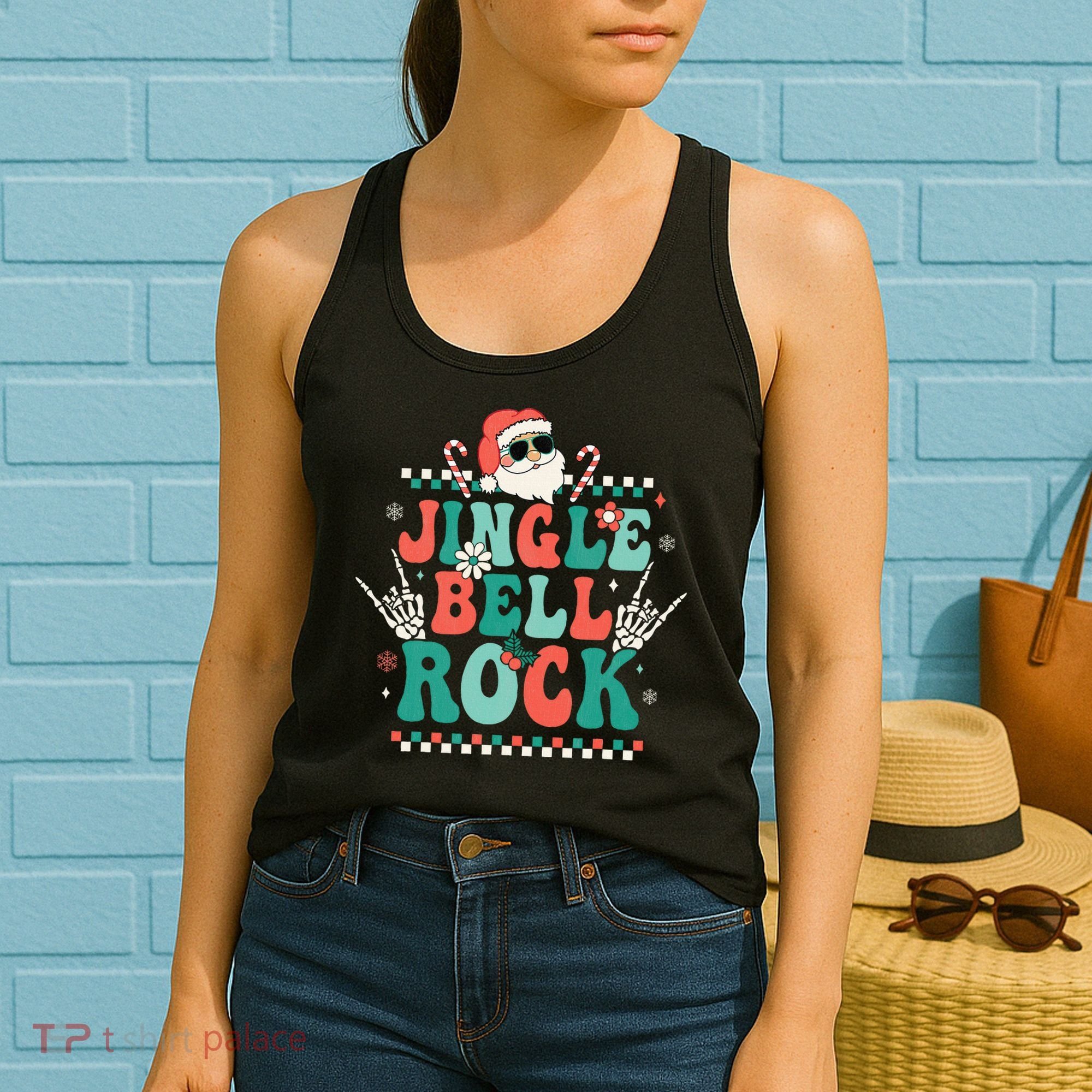 Festive Retro Jingle Bell Christmas Costume Women's Tank Top