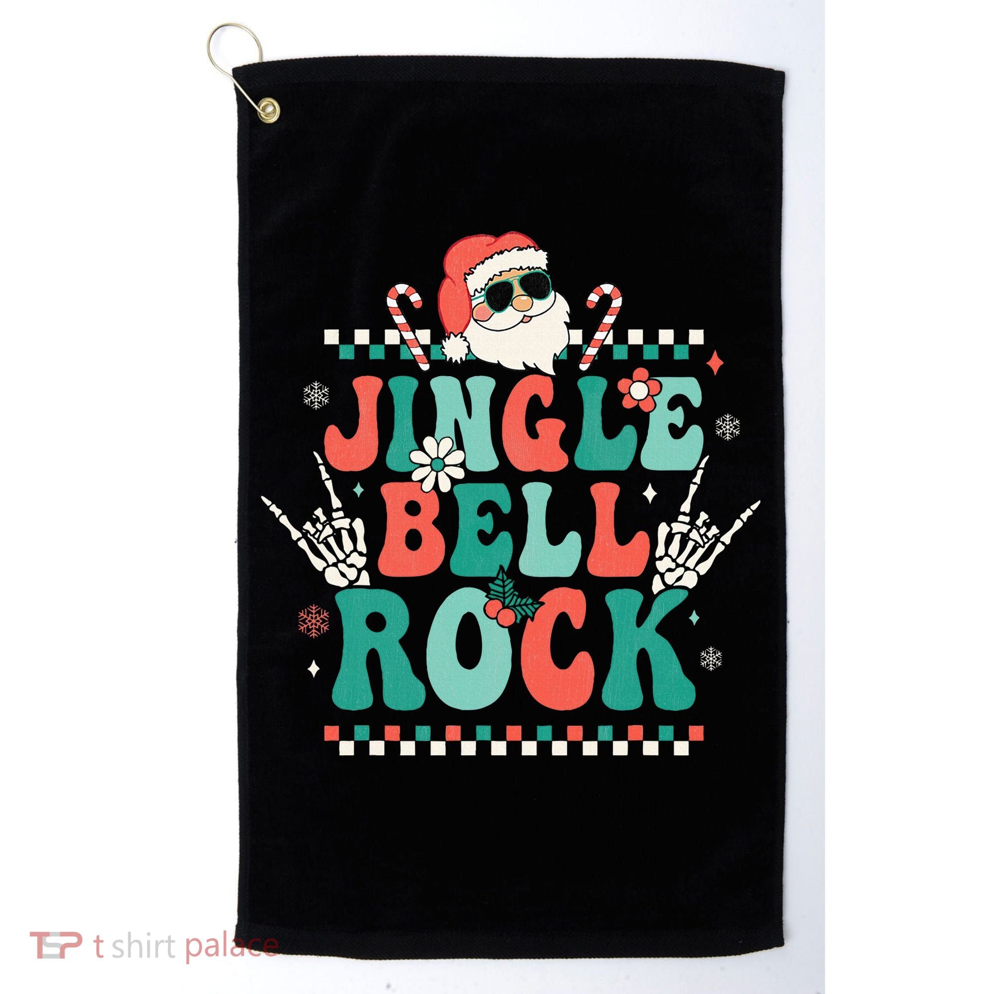 Festive Retro Jingle Bell Christmas Costume Golf Towel