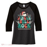 Festive Retro Jingle Bell Christmas Costume Women's Tri-Blend 3/4-Sleeve Raglan Shirt thumb 0
