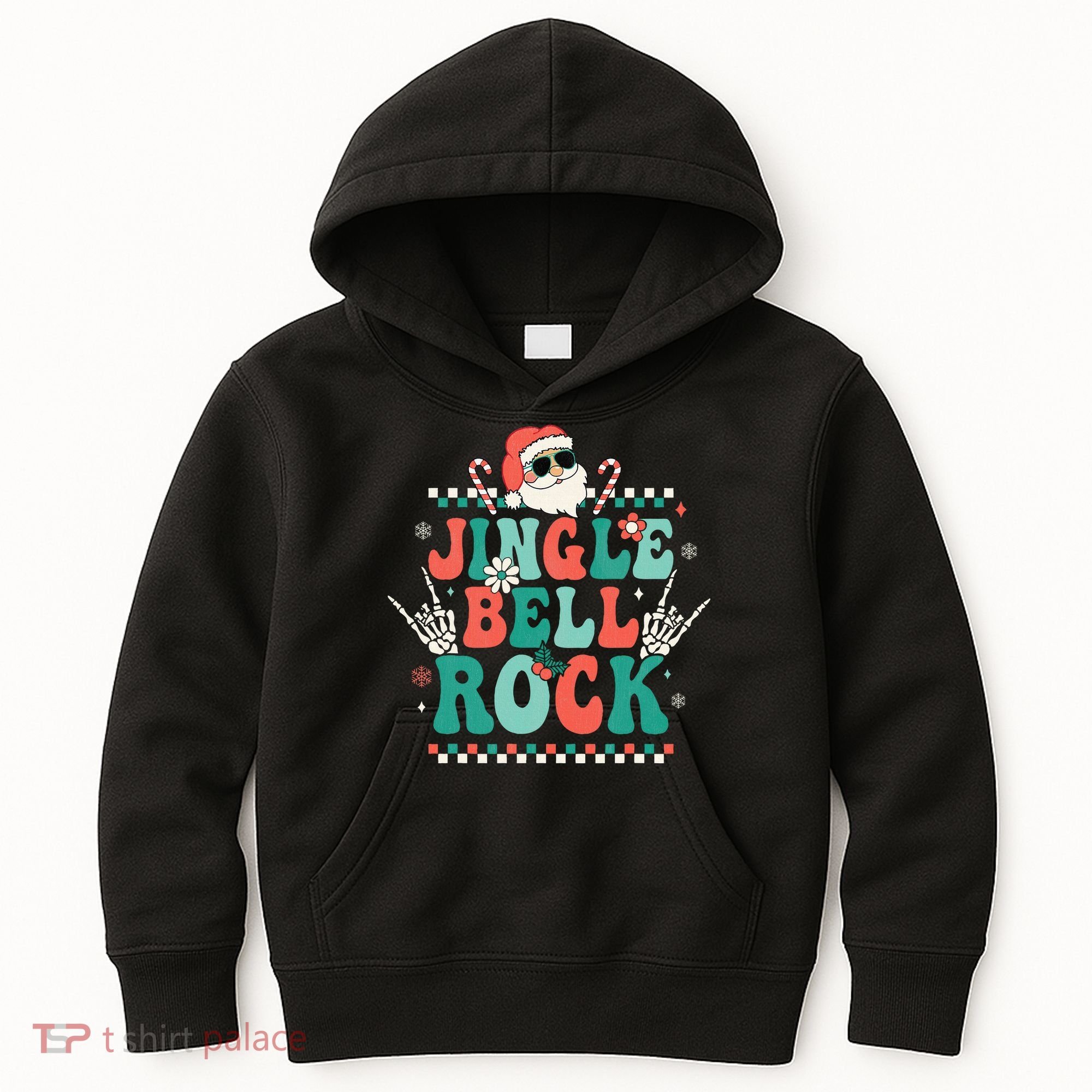 Festive Retro Jingle Bell Christmas Costume Kids Hoodie