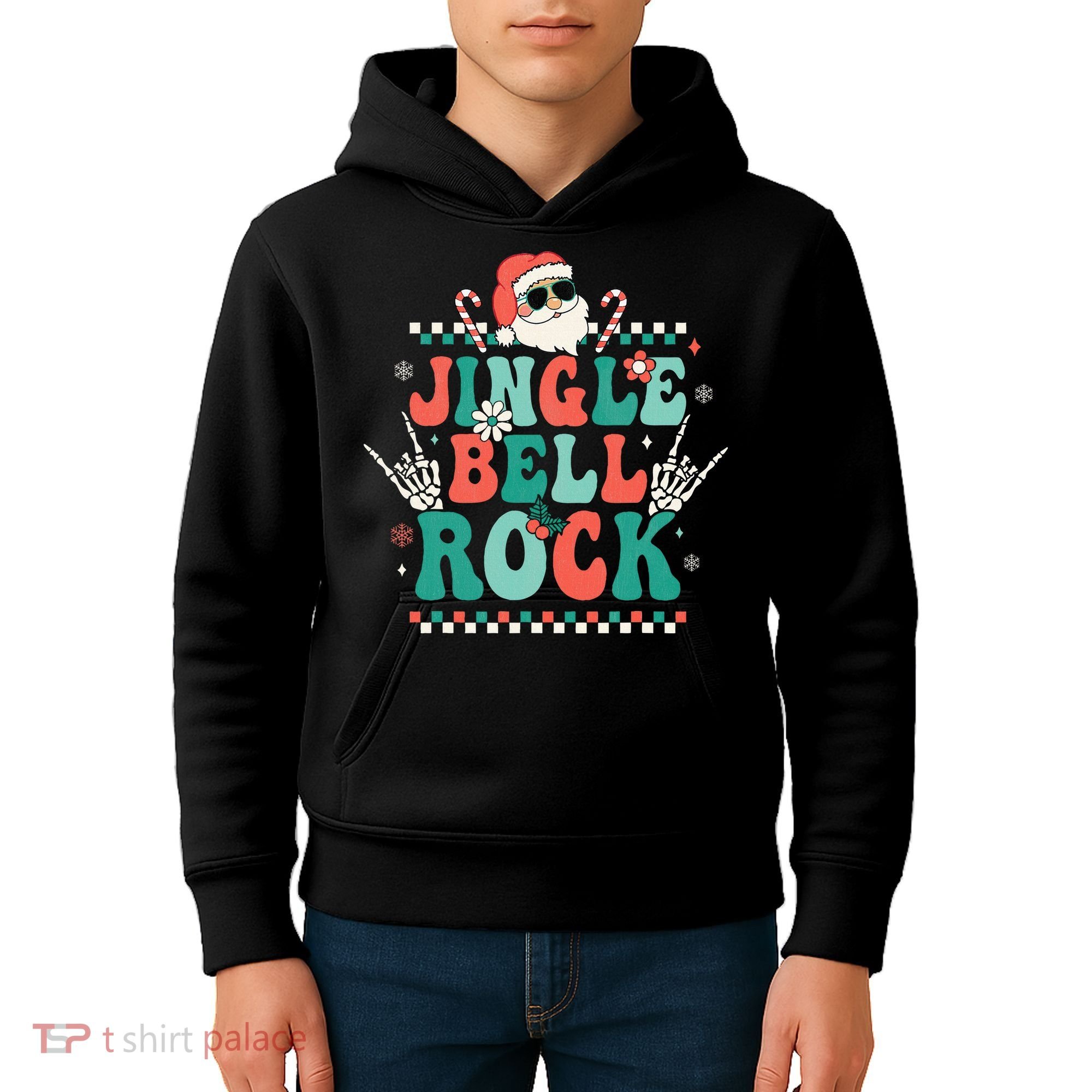 Festive Retro Jingle Bell Christmas Costume Kids Hoodie