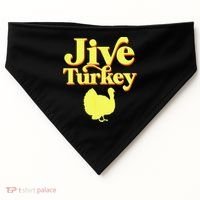 Funny Retro Jive Thanksgiving Turkey USA-Made Doggie Bandana thumb 0
