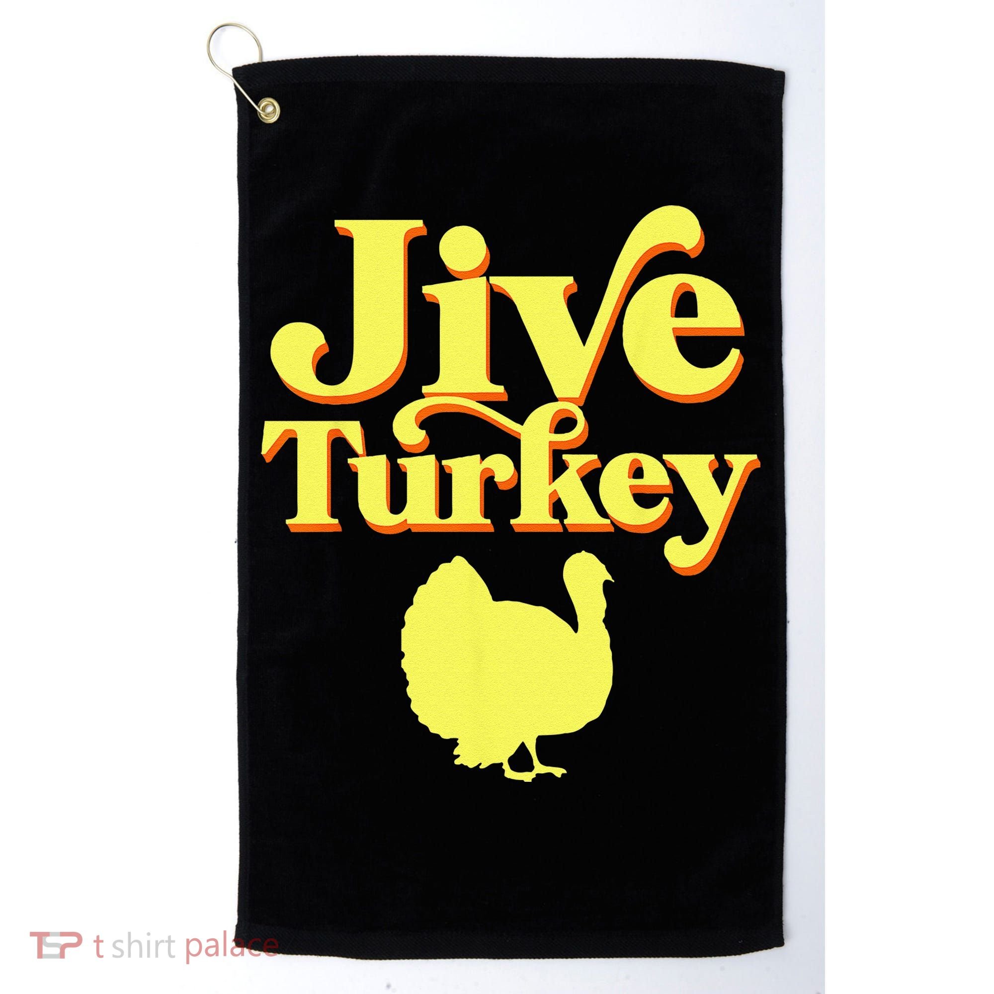Funny Retro Jive Thanksgiving Turkey Golf Towel