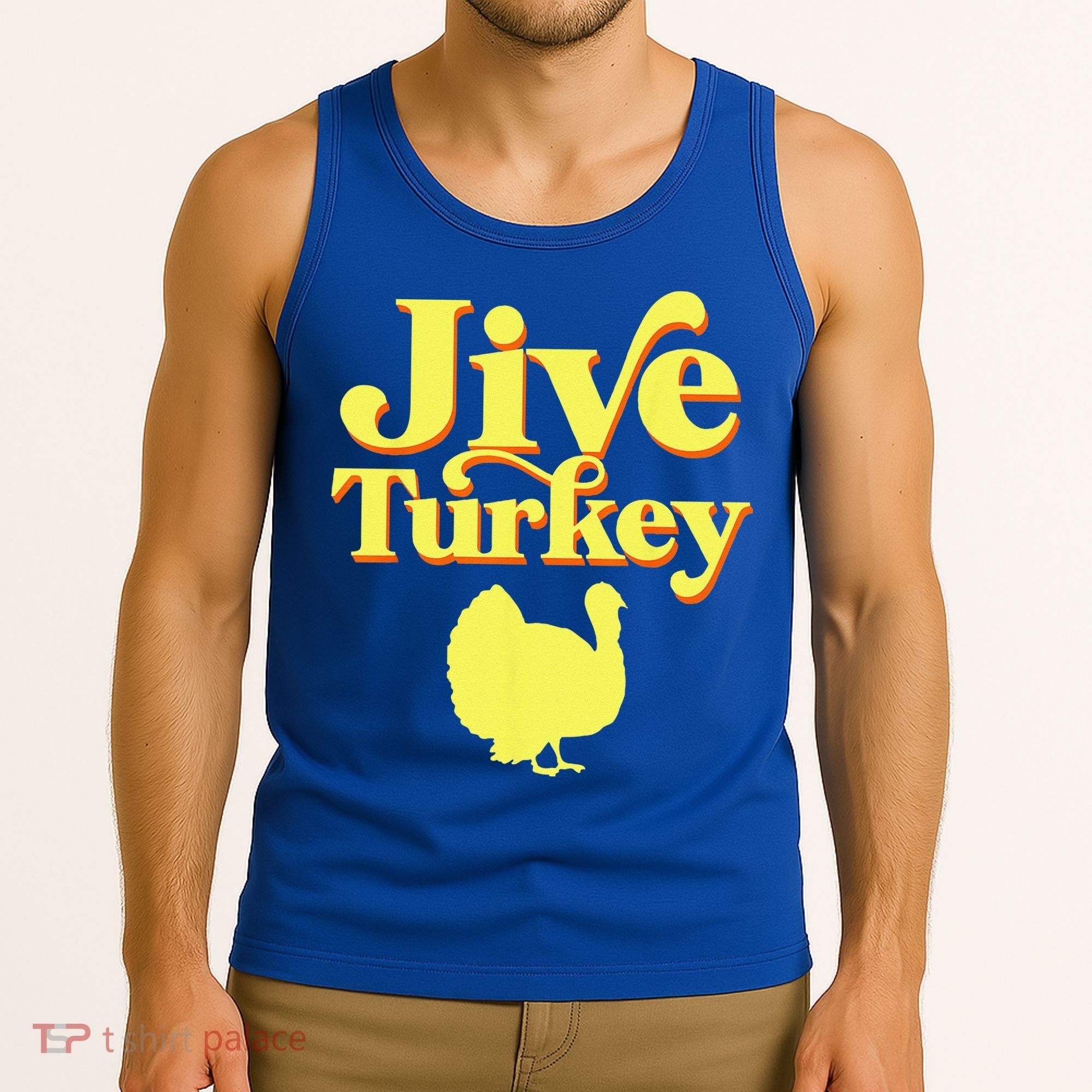 Funny Retro Jive Thanksgiving Turkey Tank Top