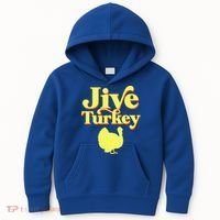 Funny Retro Jive Thanksgiving Turkey Kids Hoodie thumb 0