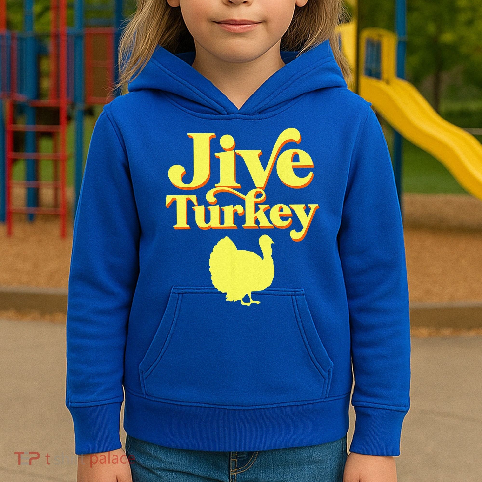 Funny Retro Jive Thanksgiving Turkey Kids Hoodie