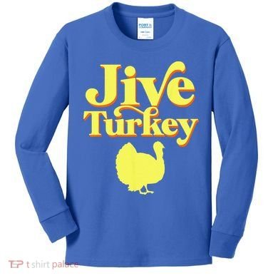 Funny Retro Jive Thanksgiving Turkey Kids Long Sleeve Shirt