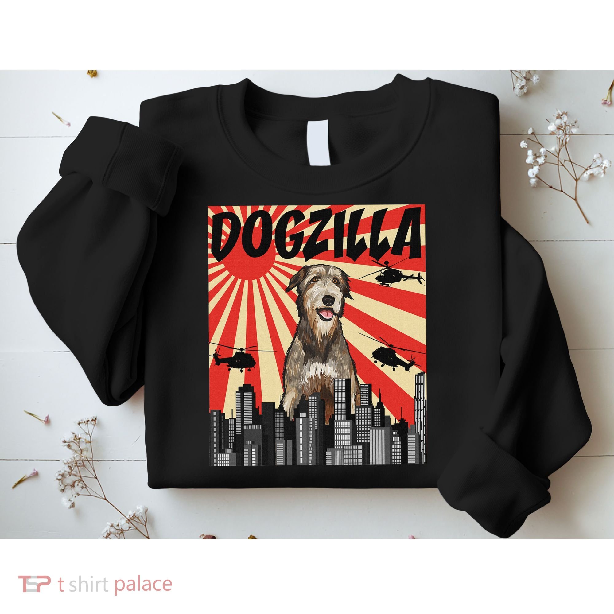 Funny Retro Japanese Dogzilla Irish Wolfhound Sweatshirt