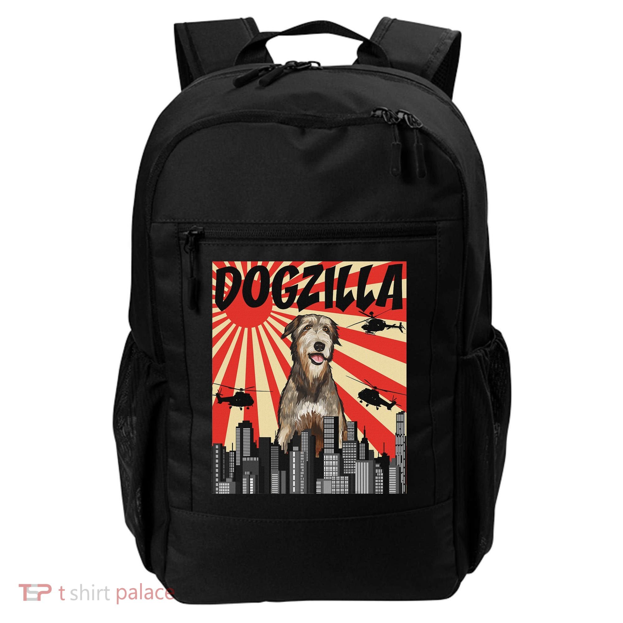 Funny Retro Japanese Dogzilla Irish Wolfhound Backpack