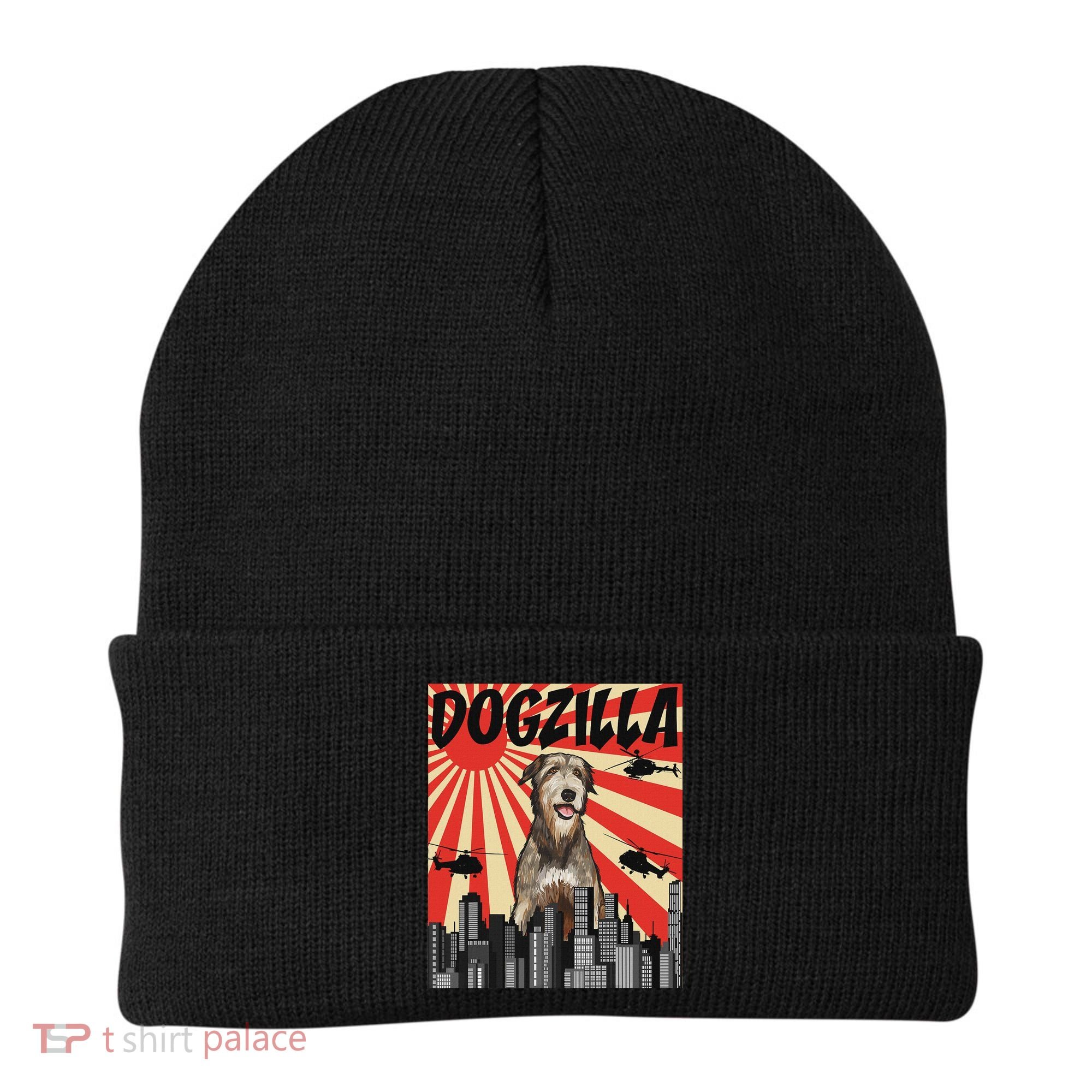 Funny Retro Japanese Dogzilla Irish Wolfhound Beanie