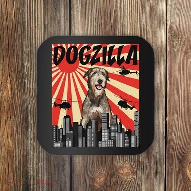 Funny Retro Japanese Dogzilla Irish Wolfhound Coaster