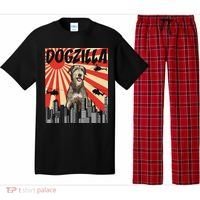 Funny Retro Japanese Dogzilla Irish Wolfhound Pajama Set thumb 0