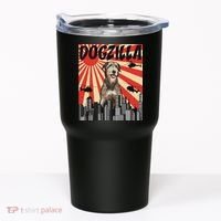 Funny Retro Japanese Dogzilla Irish Wolfhound Tumbler thumb 0