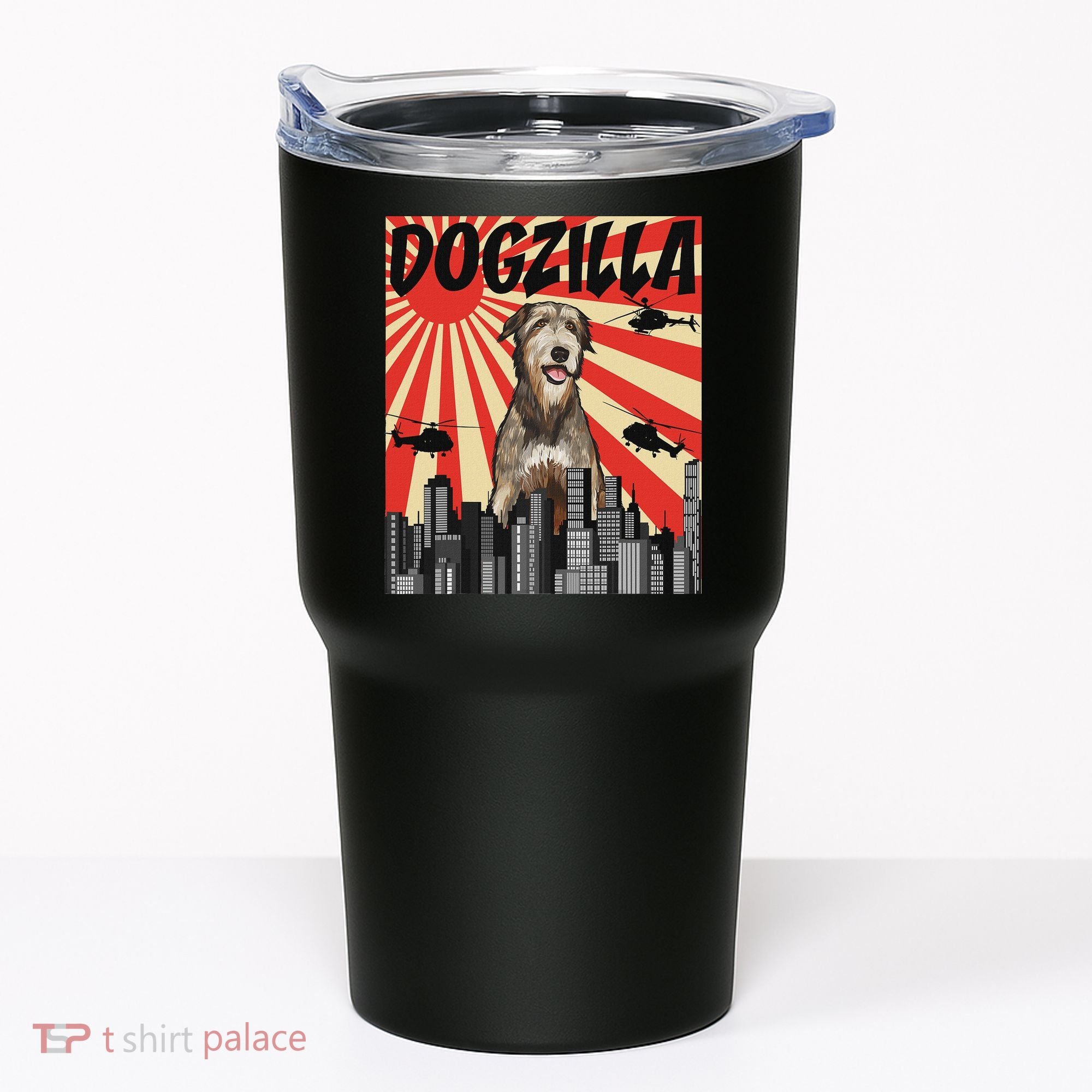 Funny Retro Japanese Dogzilla Irish Wolfhound Tumbler