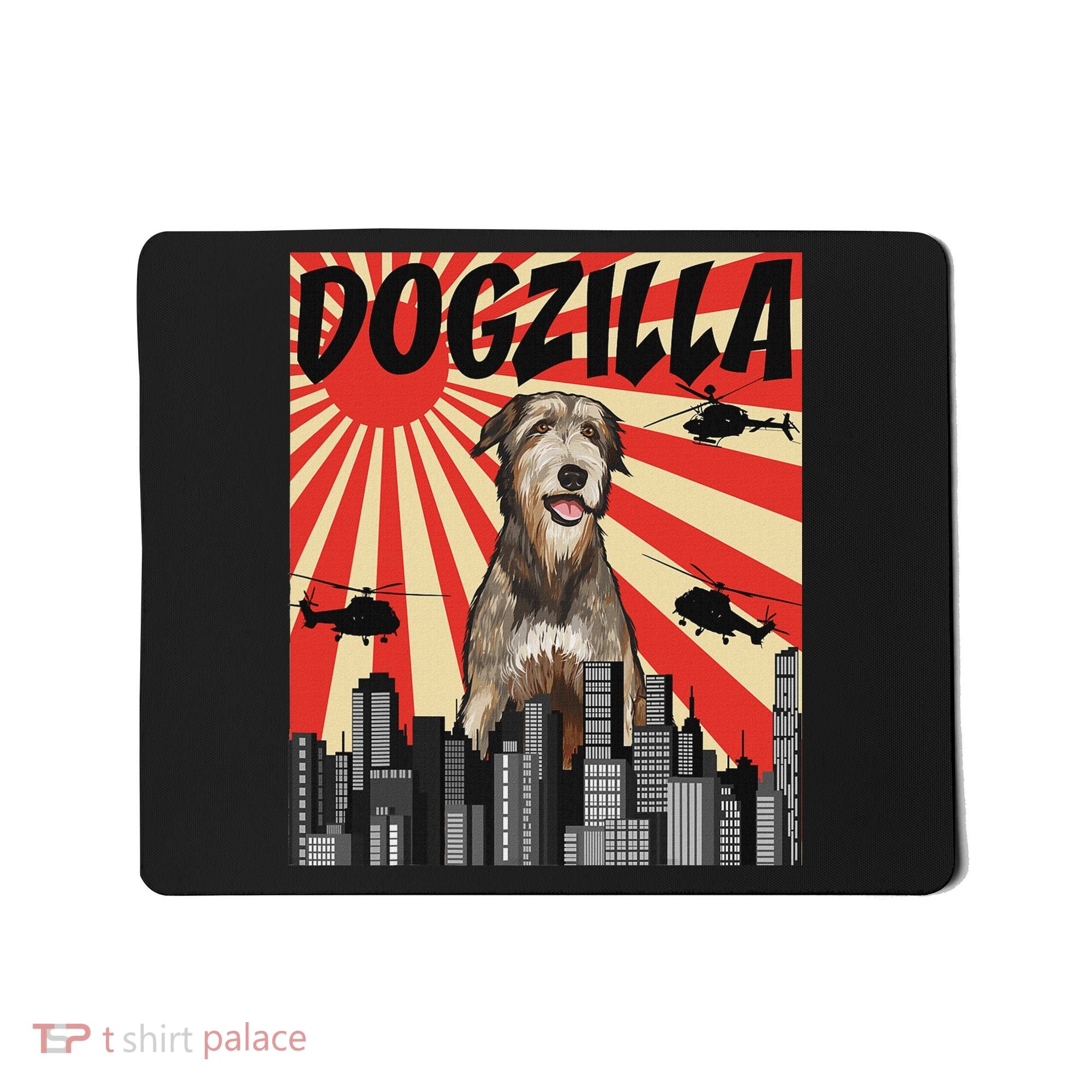 Funny Retro Japanese Dogzilla Irish Wolfhound Mousepad