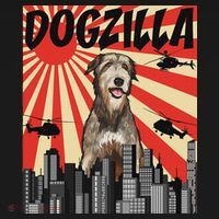 Funny Retro Japanese Dogzilla Irish Wolfhound Mousepad thumb 1