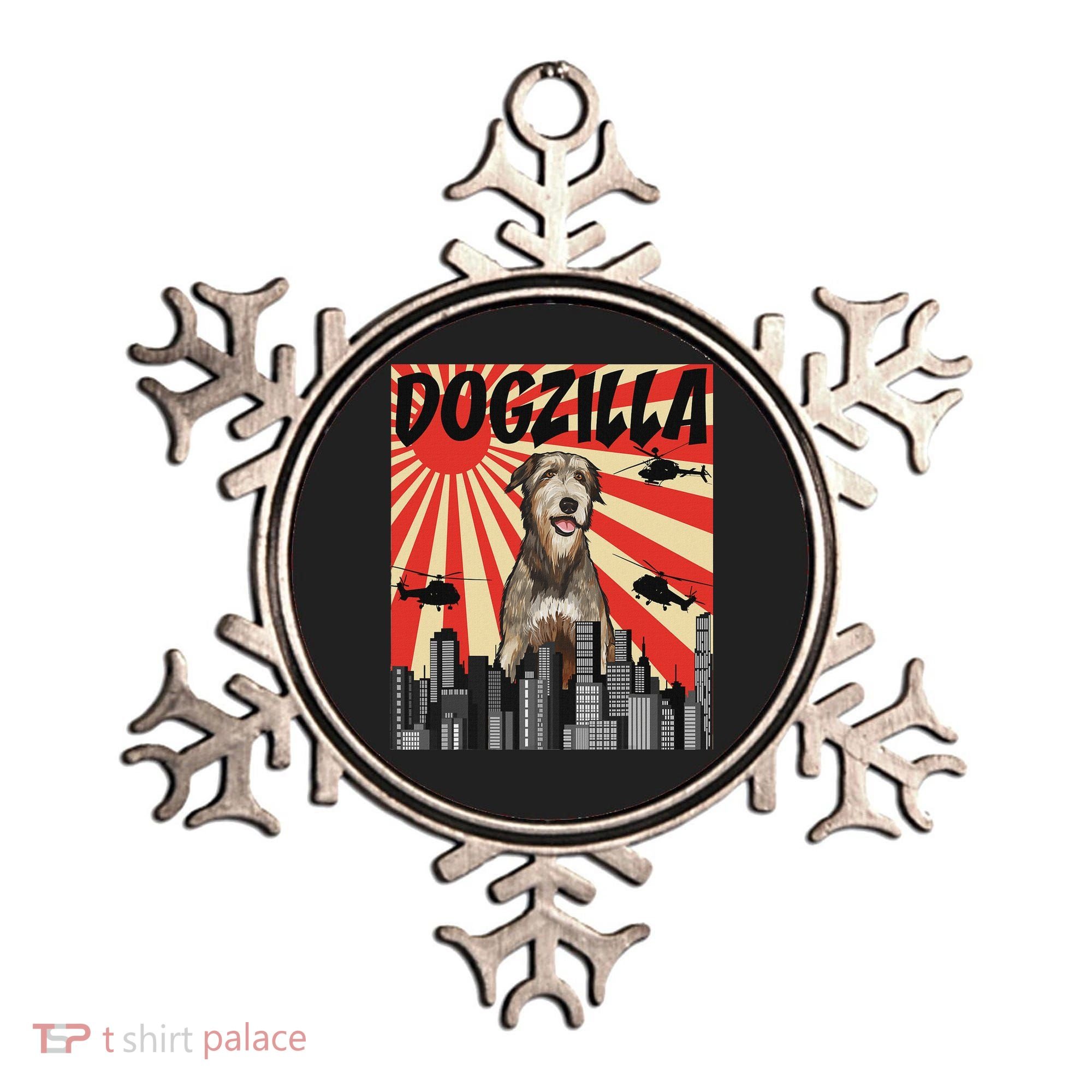 Funny Retro Japanese Dogzilla Irish Wolfhound Ornament