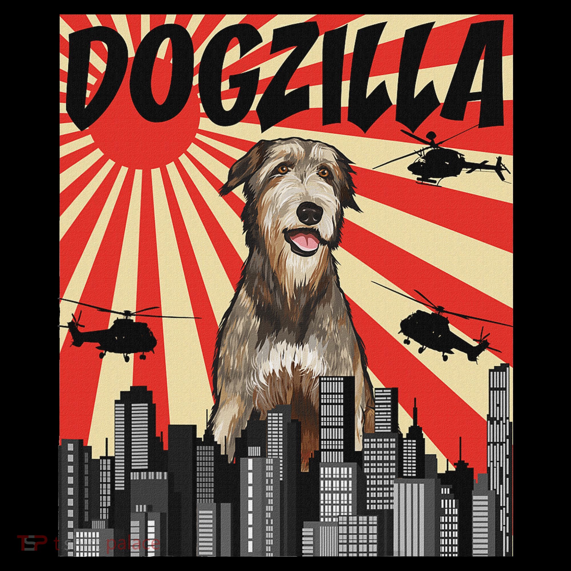 Funny Retro Japanese Dogzilla Irish Wolfhound Women's Tank Top