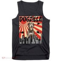 Funny Retro Japanese Dogzilla Irish Wolfhound Tank Top thumb 0