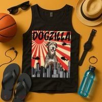 Funny Retro Japanese Dogzilla Irish Wolfhound Tank Top thumb 4