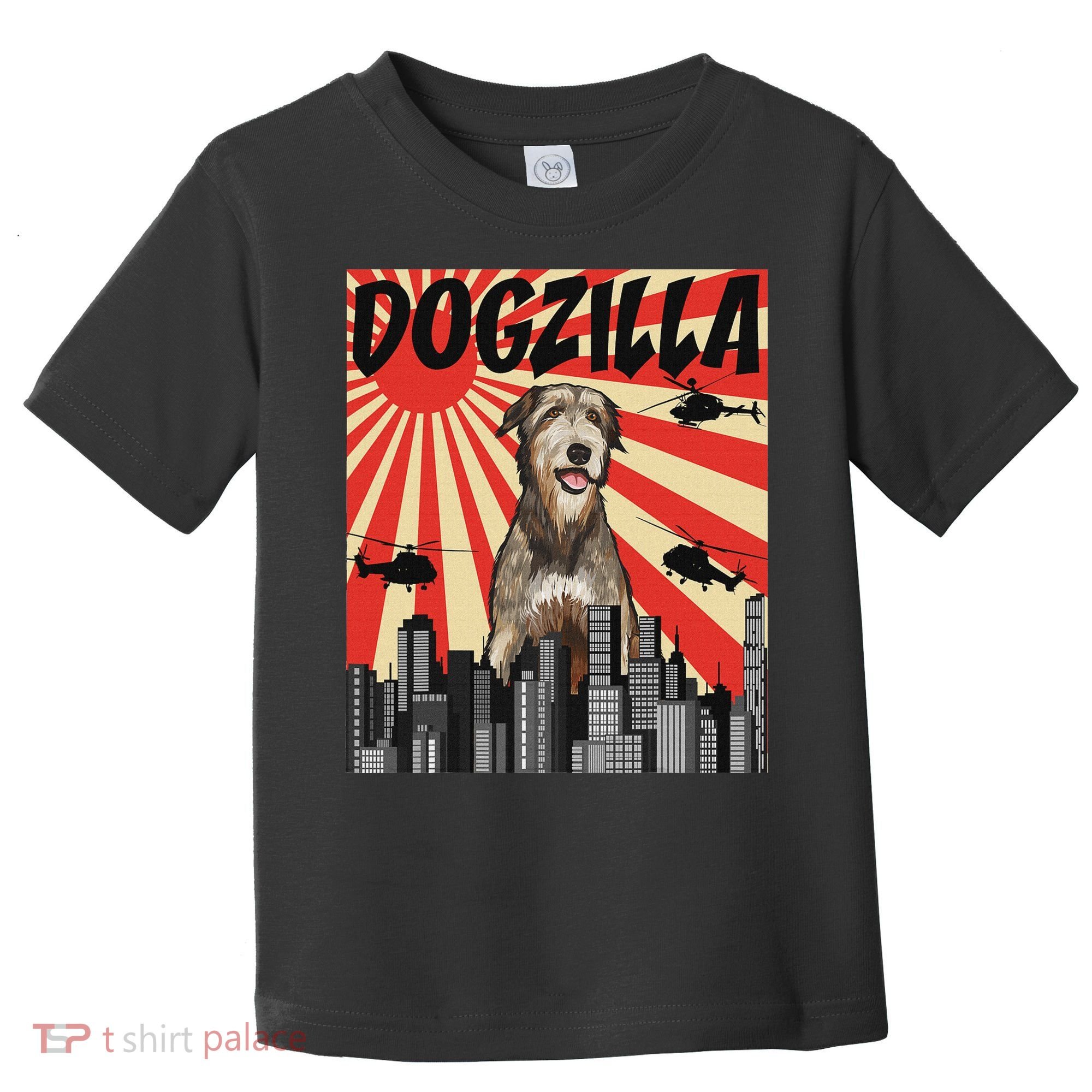 Funny Retro Japanese Dogzilla Irish Wolfhound Toddler T-Shirt