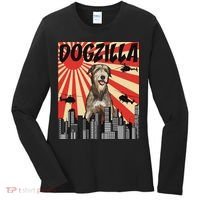 Funny Retro Japanese Dogzilla Irish Wolfhound Women's Long Sleeve Shirt thumb 0