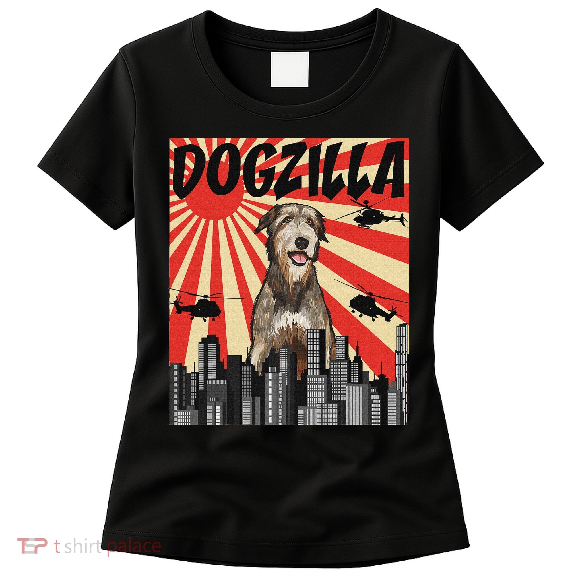 Funny Retro Japanese Dogzilla Irish Wolfhound Women's T-Shirt